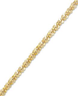 14k Gold Anklet, Faceted Chain Anklet   Bracelets   Jewelry & Watches