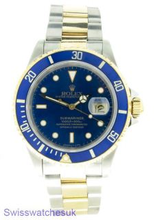 Rolex Submariner Steel and Gold Automatic Mens Watch