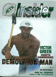 1998 New York Jets vs Miami Dolphins Program Victor Green Dan Marino
