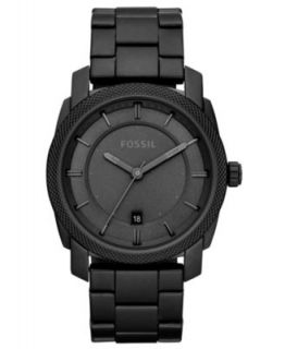 Fossil Watch, Mens Machine Black Ion Plated Stainless Steel Bracelet