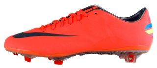 Nike Mercurial Vapor VIII Fg Sz 9.5 Mens Soccer Cleats Mango/Red/Gray