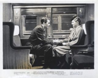 Orig Still Noir Ingrid Bergman Gregory Peck Hitchcock on Train