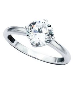 CRISLU Ring, Platinum Over Sterling Silver Solitaire Ring (1 1/2 ct. t