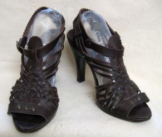 Michael Kors Dark Brown Woven Leather High Heel Shoe 10