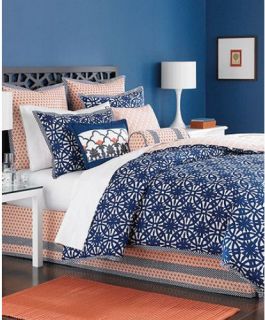 Martha Stewart Ringtrace Navy 6 Piece Queen Comforter Set