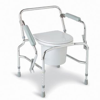 Medline Drop Arm Steel Commode Toilet Seat Chair New