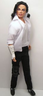 OOAK Michael Jackson Tribute Doll Art Repaint by Artist Pamela Reasor