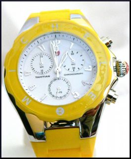 Michele Watch 39mm Large Tahitian Jelly Bean Yellow New in Box