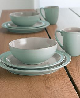 Denby Dinnerware, Duets Taupe and Blue 4 Piece Place Setting   Casual