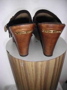 Michael by Michael Kors Sommerset Wood Clog Chocolate Brown Size 7M
