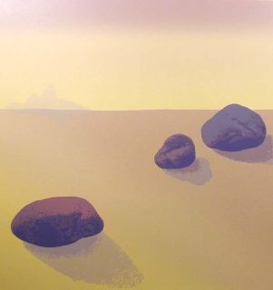 Nancy Denison Blue Rocks Landscape Signed Numbered Serigraph Desert