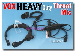 Heavy Duty VOX Throat Mic With PTT Finger Button for Midland