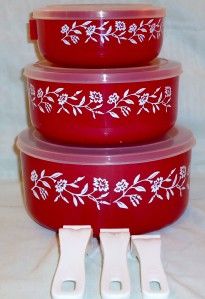 Microwave Cookware Set Rose Design 6 PC New
