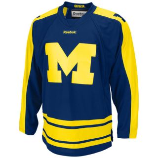 Michigan Wolverines Navy Adidas Great Lakes Invitational Hockey Jersey
