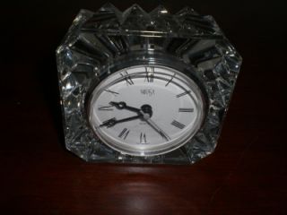 Mikasa Crystal Battery Operated Desk Table Clock