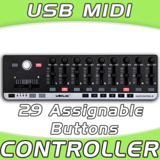 MIDI Controller 8 Faders Master Panning Sweep Knob Playback Controls