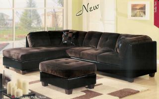 Utm 2 pcs microfiber sectional sofa set include 1 sofa + 1 chaise with