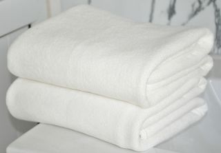 2pc White Soft Absorbent Microfiber Cleaning Bath Towel