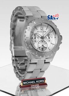 Michael Kors MK5498 Chronograph Silver Tone Women Watch New