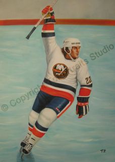 Mike Bossy New York Islanders NHL Canvas Oil Painting