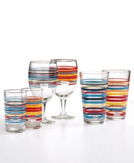 Fiesta Glassware, Flamingo Stripe Sets of 4 Collection   Glassware