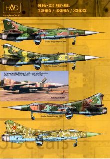 Hungarian Aero Decals 1 72 Mikoyan MIG 23 Flogger Russian Fighter