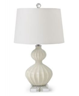 Regina Andrew Table Lamp, White Glass Ripple Lamp