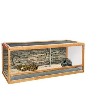 New Wood Frame Glass Snake Cage Reptile Habitat Sliding Doors Aquatic