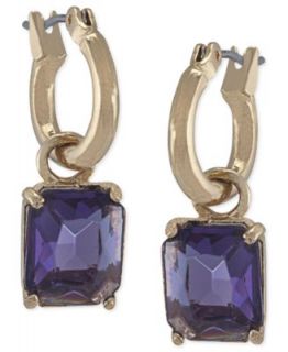 Carolee Earrings, Gold Tone Glass Stone Small Double Drop Earrings