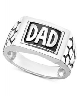 Mens Sterling Silver Diamond Accent Reversible Dad Ring   Rings