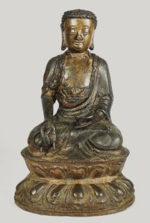 Chinese Ming Dynasty Gilt Bronze Buddha Lotus Leaf Base