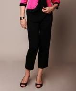 New Ming Wang Women Black Basic Cut Elastic Waist Pant Ankle Length 3X