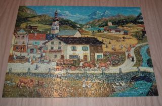 Swiss Village Bob Pettes Milton Bradley 300 Piece Jigsaw Puzzle Hasbro