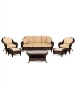 Monterey Outdoor Patio Furniture, 6 Piece Seating Set (1 Sofa, 2