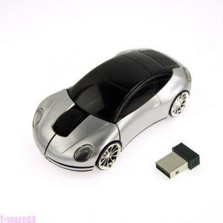 Silver Car Mini Nano USB 2 4G 1600dpi Optical Wireless Mice Mouse for