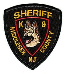 Middlesex County New Jersey Sheriff K 9 Patch