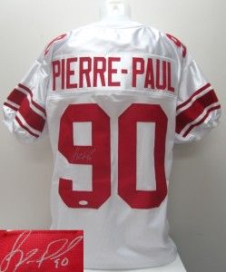 Pierre Paul Signed New York Giants Custom White Jersey JSA