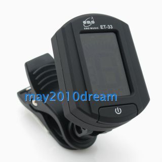 Mini ET 33 Clip On LCD Digital Tuner For Acoustic Electric Guitar Bass