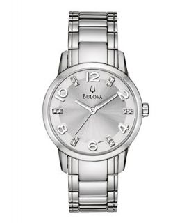 Bulova Watch, Womens Stainless Steel Bracelet 96P111