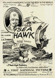 Movie 1924 The Sea Hawk starring Milton Sills UK Sheet Music