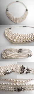 Vintage Fine Mikimoto Pearl Strand Necklace Mill Grain Engraved Solid