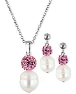 Fresh by Honora Pearl Jewelry Set, Sterling Silver Pink Cultured