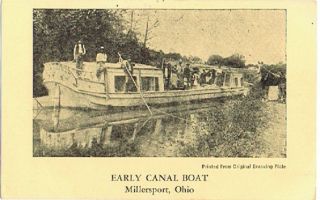 Postcard 940141 Early Canal Boat Millersport Oh