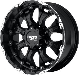 18 Black Moto Metal Wheels Rim 8x6 5 12mm Chevy Dodge