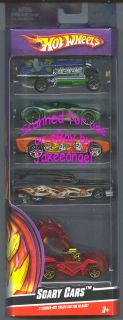 Hot Wheels Halloween Scary Cars Target Exclusive New 5 Car Set 2010
