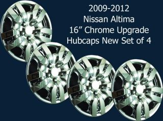 2007 2012 Nissan Altima 16 Chrome Upgrade Bolt on Hubcaps New Set 4