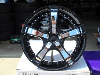 Rims and Tires Wheels Starr 663 Black Chrome Camaro Magnum Charger 24