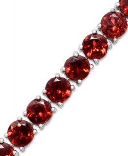Sterling Silver Bracelet, Garnet (17 ct. t.w.) Oval and Diamond Accent