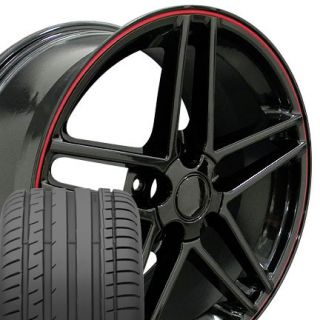 10 5 Black Corvette C6 Z06 Style Wheels Tires Rims Fit Camaro