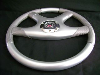 New 15 Carbon Fibre Silver Wood Grain Steering Wheel